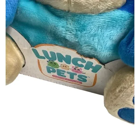 Lunch Pets Lunch Bag Snack Pouch Insulated Plush Blue Hungry Pup New - Picture 7 of 9